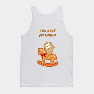 You Rock My World Christmas Gingerbread Rocking Horse Tank Top